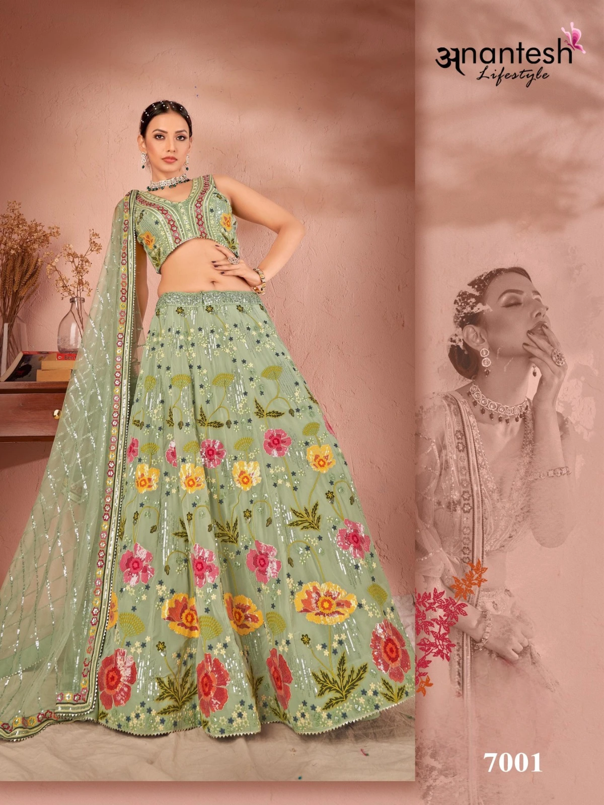 Anantesh Festivals Vol-01 Georgette / Net Wholesale Lehenga Catalog — Wholesale Lehenga, MPA wholesale from Surat - Gallery Image 4